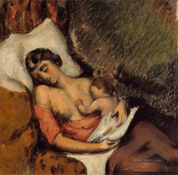  East Painting - Hortense Breast Feeding Paul Paul Cezanne